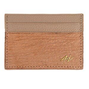Premium Exotic Shark Leather Cardholder – Giftable Nugget Color